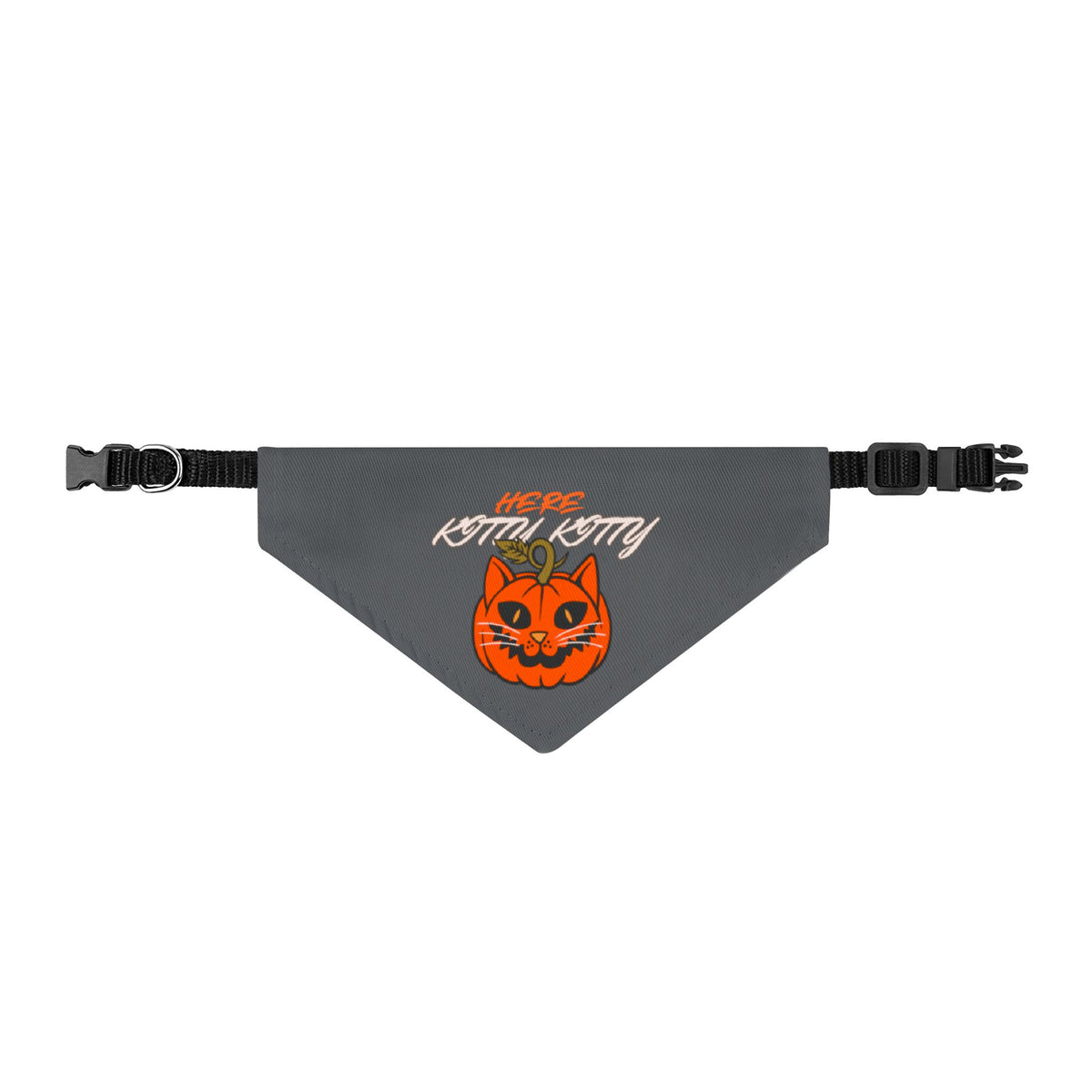 Halloween Cat Jack-O'-Lantern Clip-On Pet Bandana