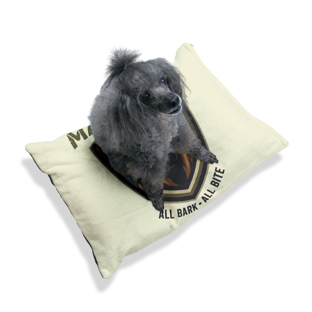 Maligator Dog Bed – "All Bark · All Bite" Plush Pet Pillow for German Shepherds & Large Breeds