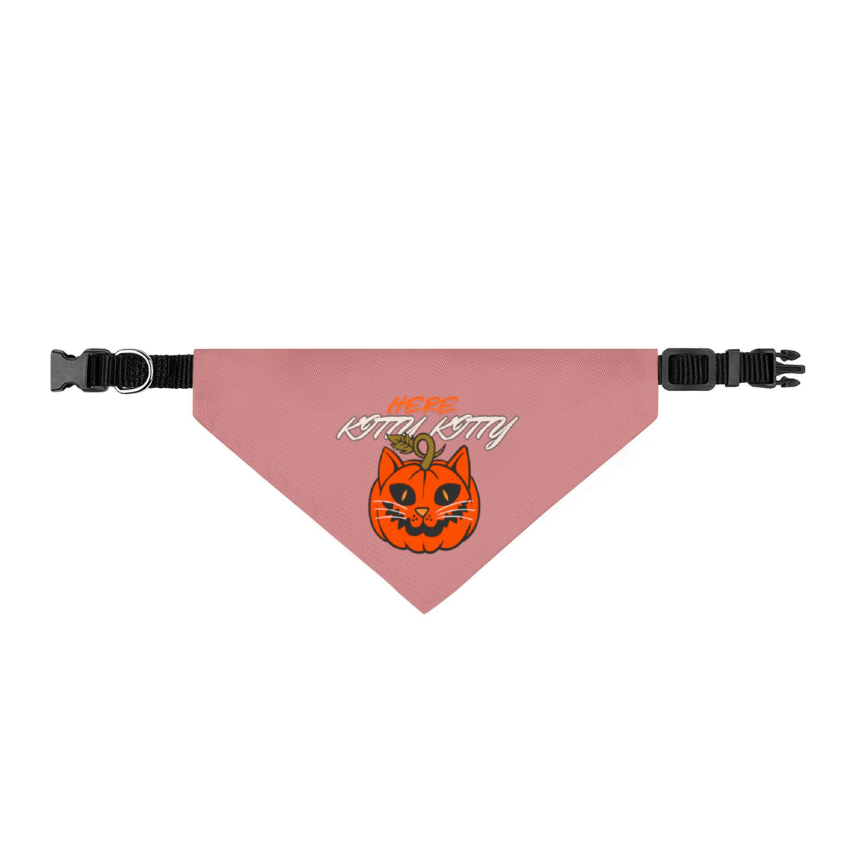 Halloween Cat Pumpkin Clip-On Pet Bandana — Spooky Orange Jack-O'-Lantern Collar Accessory