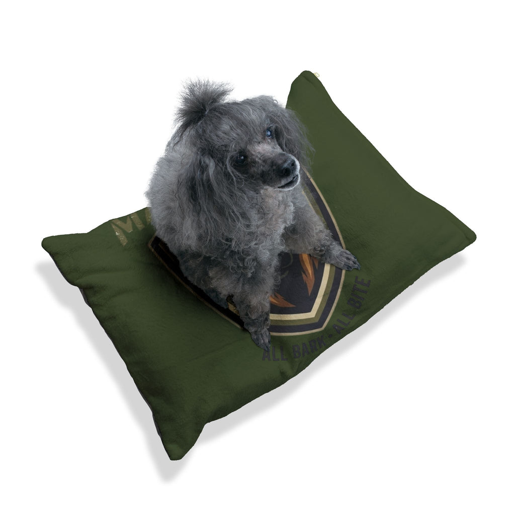 Maligator K9 Pet Bed — Military Green Dog Bed with German Shepherd Shield Design