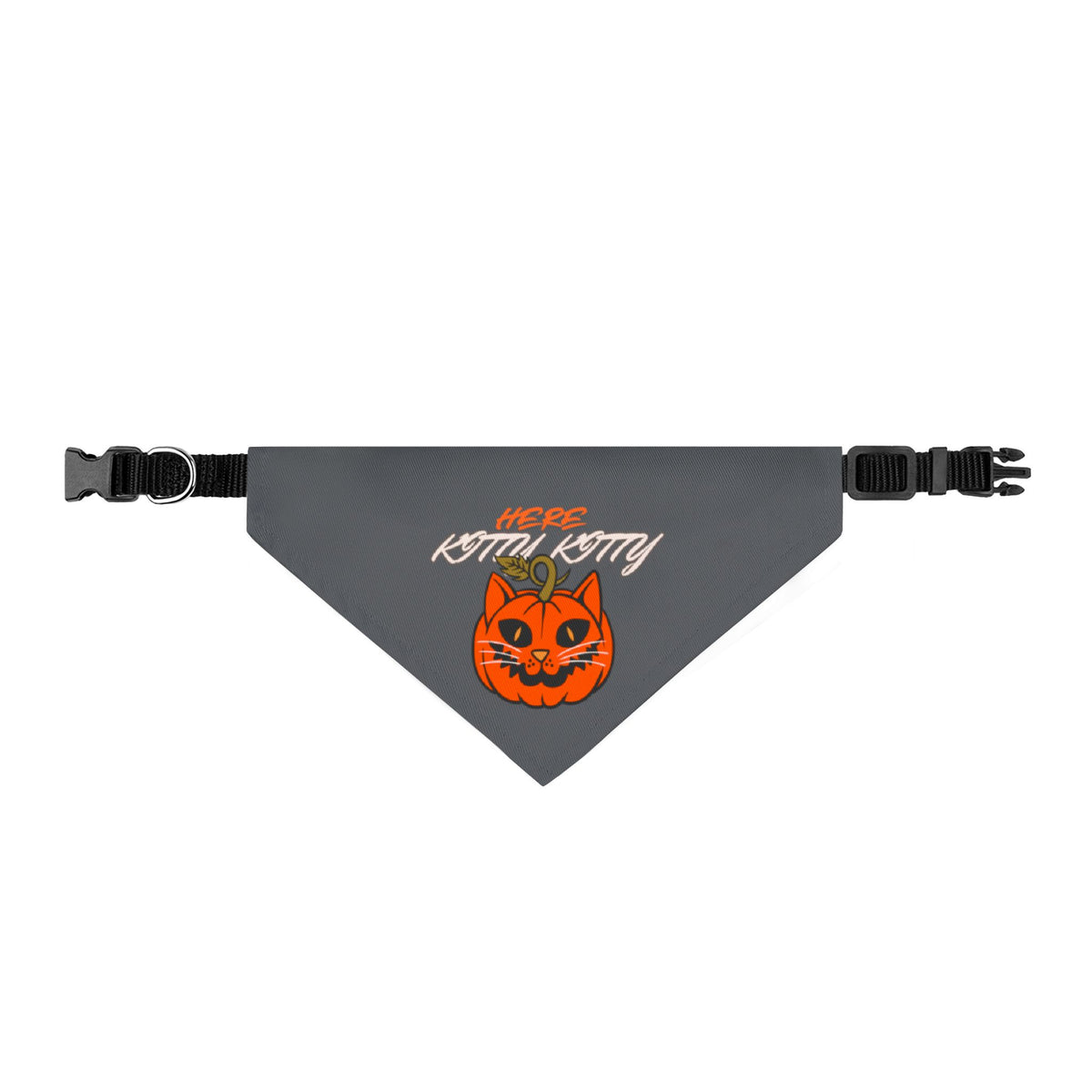 Halloween Cat Jack-O'-Lantern Clip-On Pet Bandana