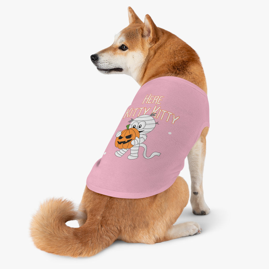 Mummy Cat Halloween Pet Tank – "Here Kitty Kitty" Pumpkin Costume Top