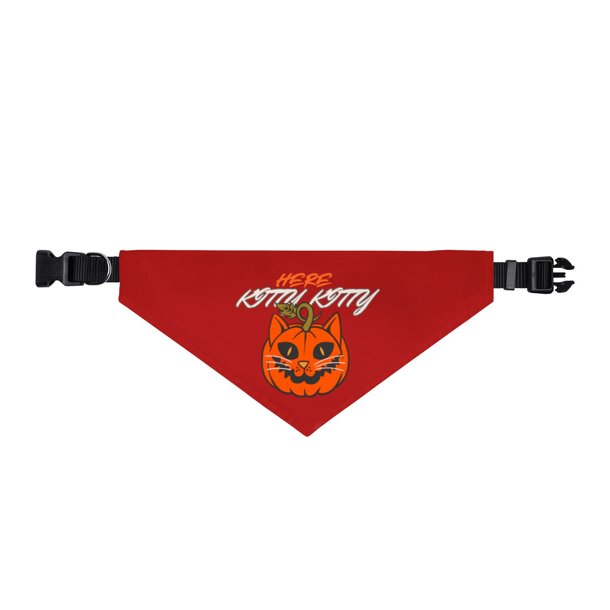 Pet Bandana — Halloween Jack-O'-Lantern Clip-On Collar Accent