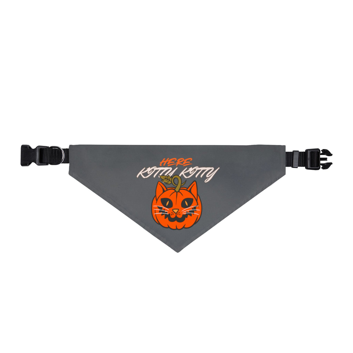 Halloween Cat Jack-O'-Lantern Clip-On Pet Bandana