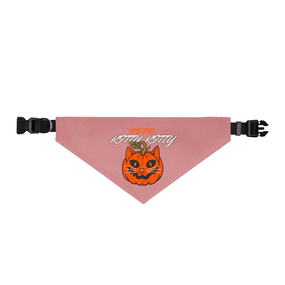 Halloween Cat Pumpkin Clip-On Pet Bandana — Spooky Orange Jack-O'-Lantern Collar Accessory