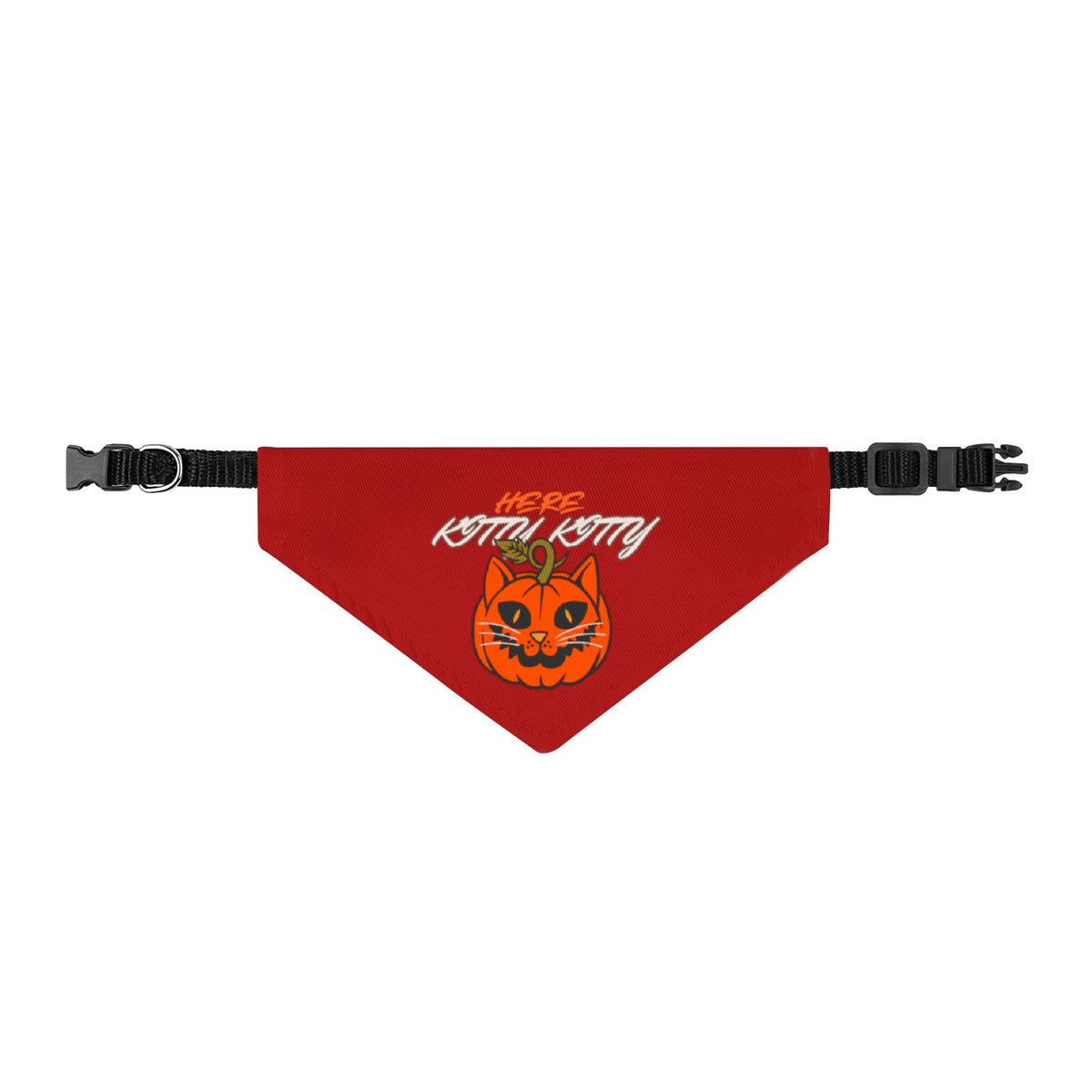 Pet Bandana — Halloween Jack-O'-Lantern Clip-On Collar Accent