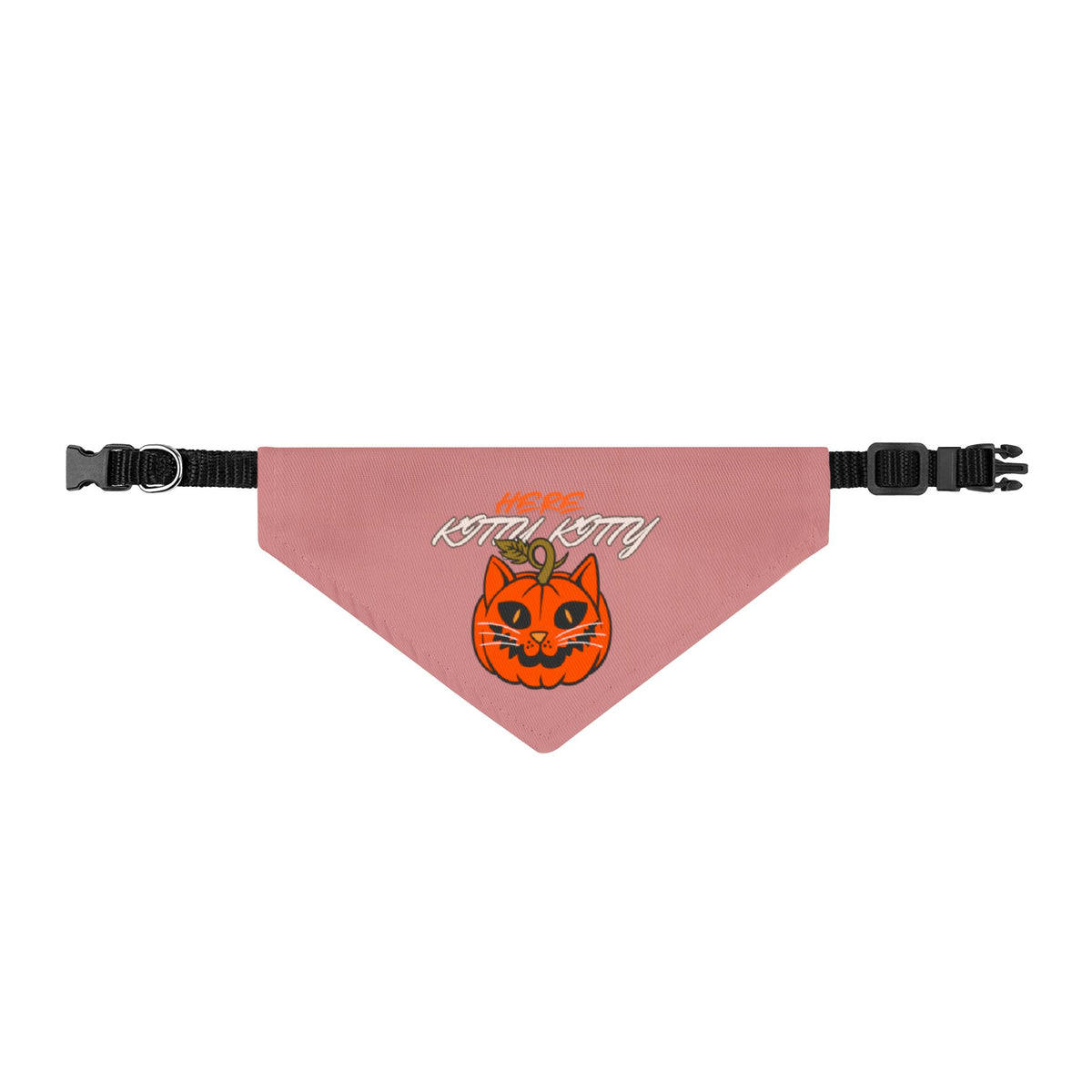 Halloween Cat Pumpkin Clip-On Pet Bandana — Spooky Orange Jack-O'-Lantern Collar Accessory