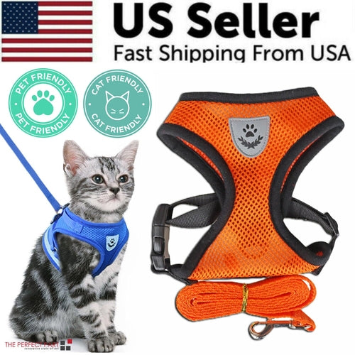 Cat Dog Pet Harness Adjustable Control Vest Dogs Reflective S M L XL