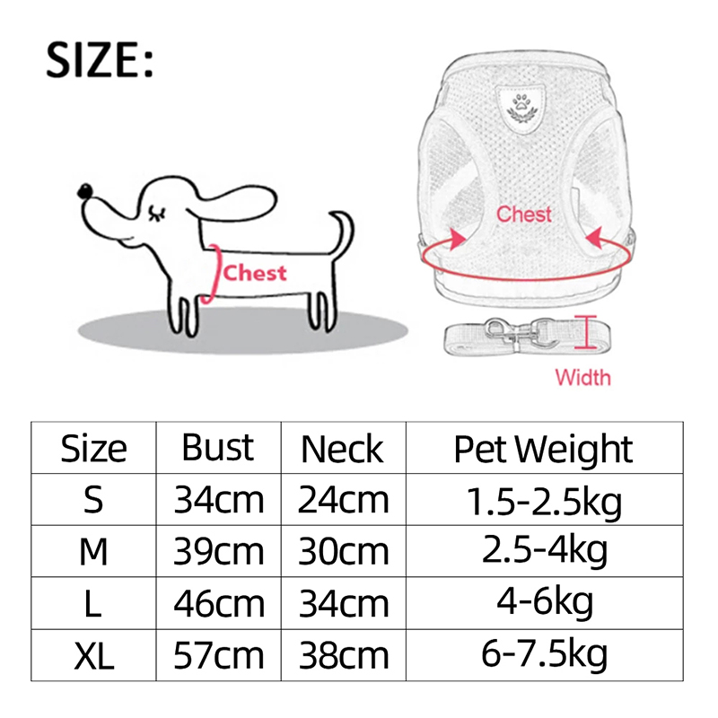 Cat Dog Pet Harness Adjustable Control Vest Dogs Reflective S M L XL