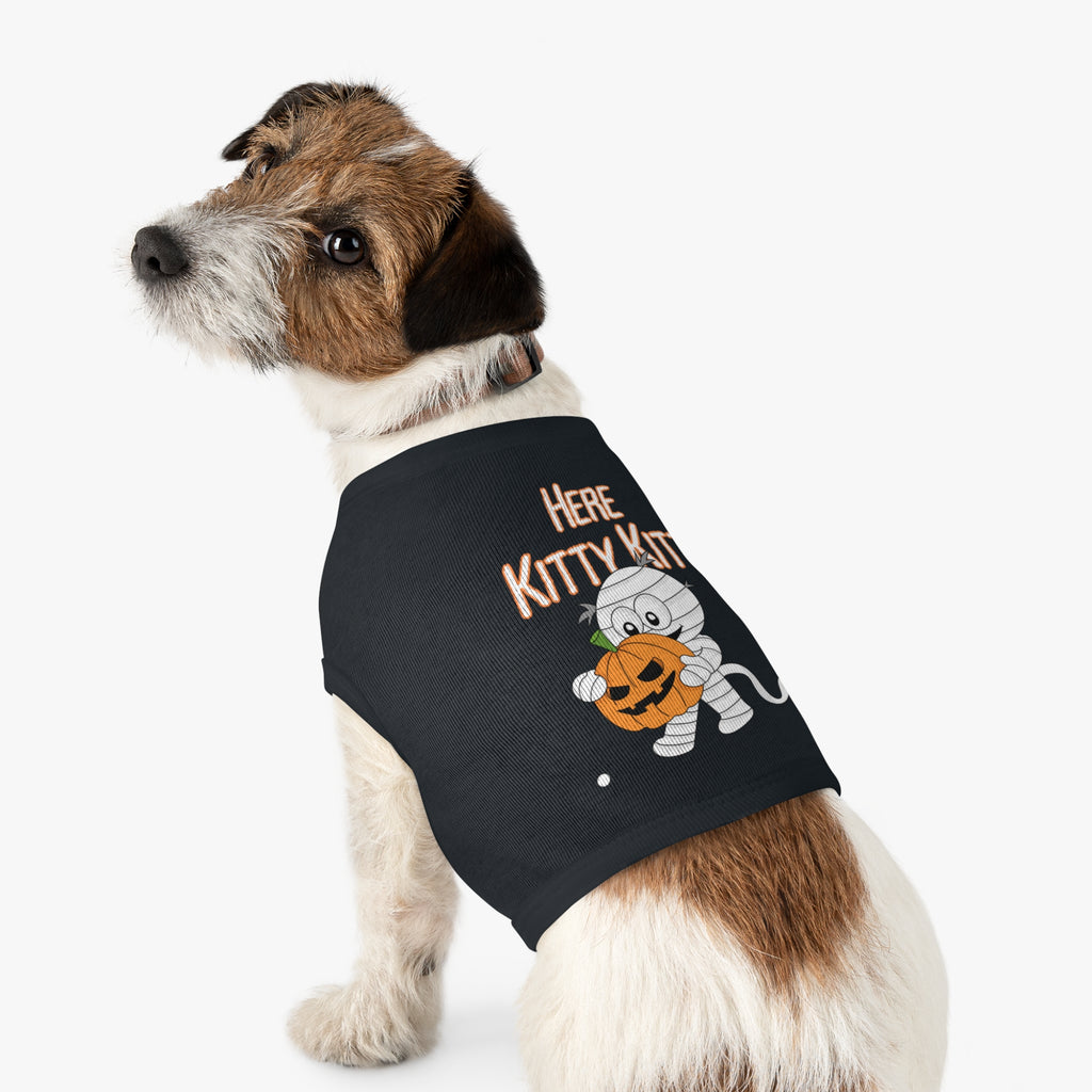 Mummy Cat Halloween Pet Tank – "Here Kitty Kitty" Pumpkin Costume Top