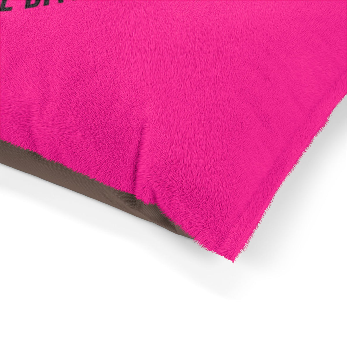 Maligator Dog Bed - "All Bark All Bite" Pink Plush Pet Bed for German Shepherds