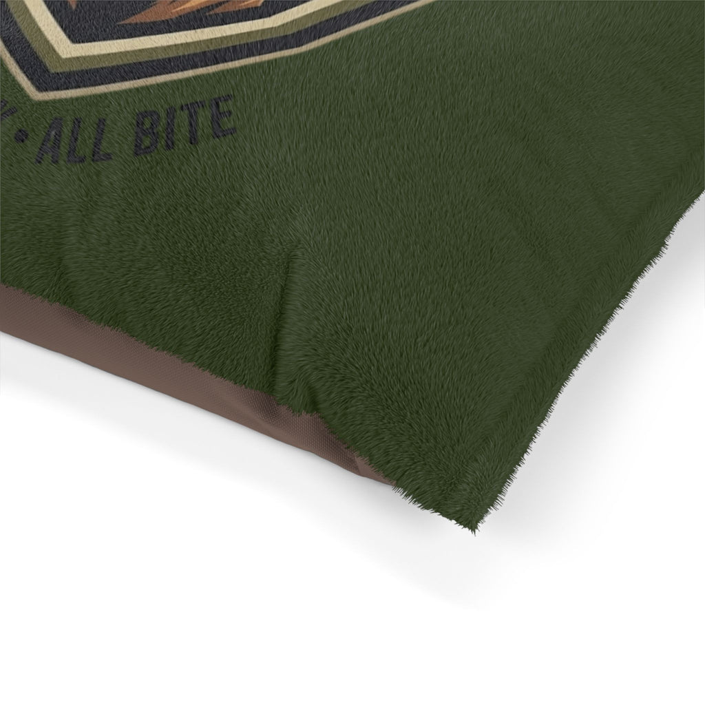 Maligator K9 Pet Bed — Military Green Dog Bed with German Shepherd Shield Design