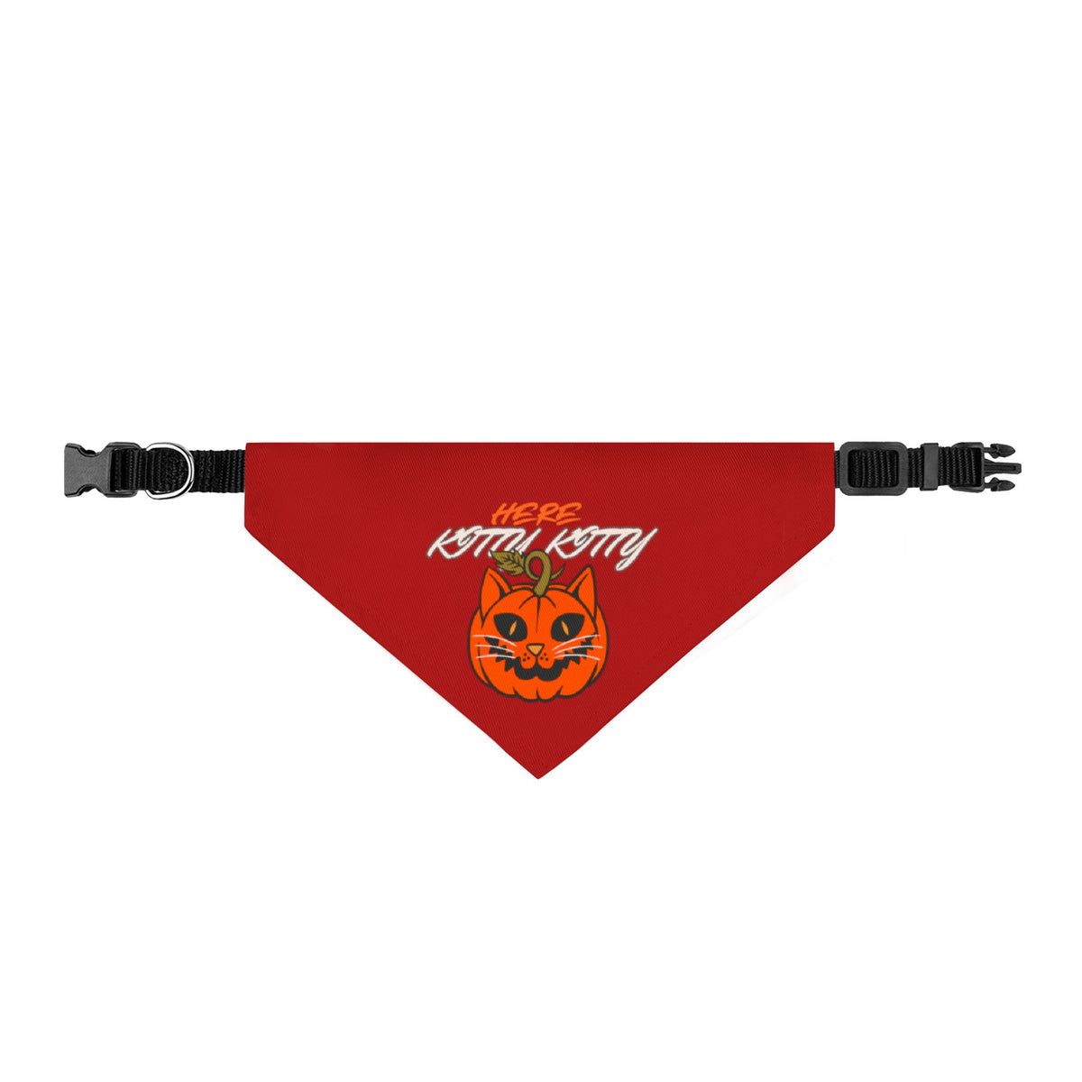Pet Bandana — Halloween Jack-O'-Lantern Clip-On Collar Accent