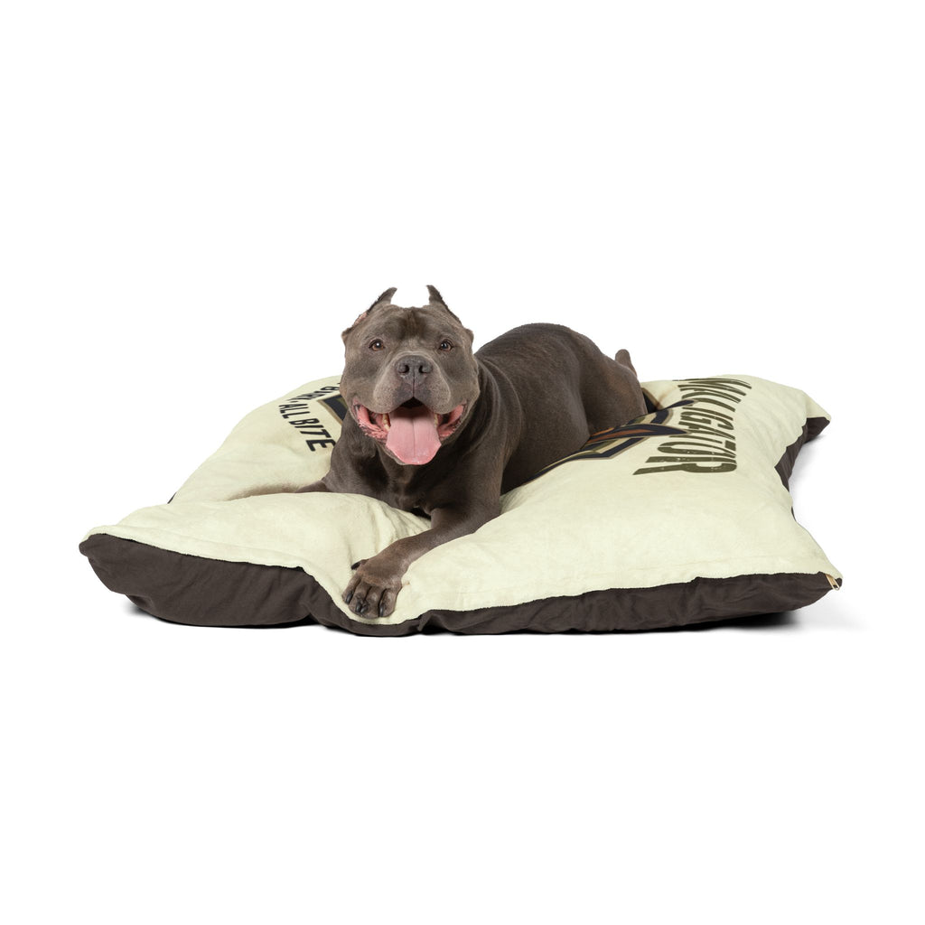Maligator Dog Bed – "All Bark · All Bite" Plush Pet Pillow for German Shepherds & Large Breeds