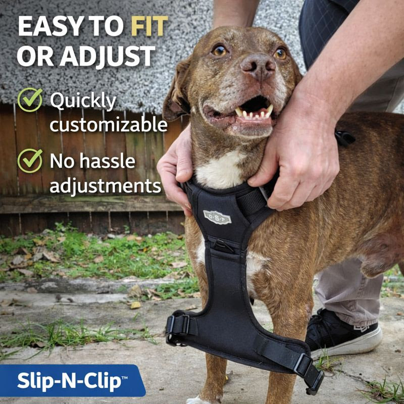 Slip-n-Clip® Professional Tactical Dog Harness with Integrated Retractable Leash