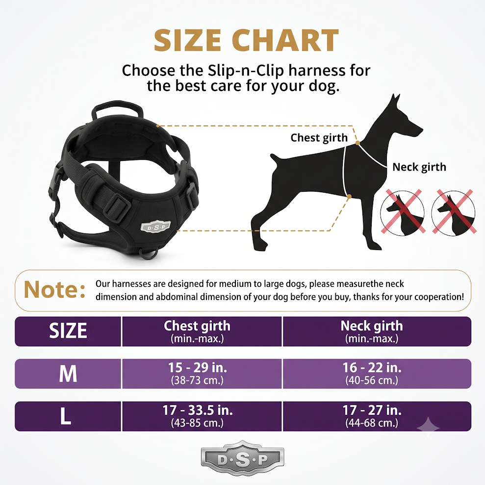Slip-n-Clip® Professional Tactical Dog Harness with Integrated Retractable Leash