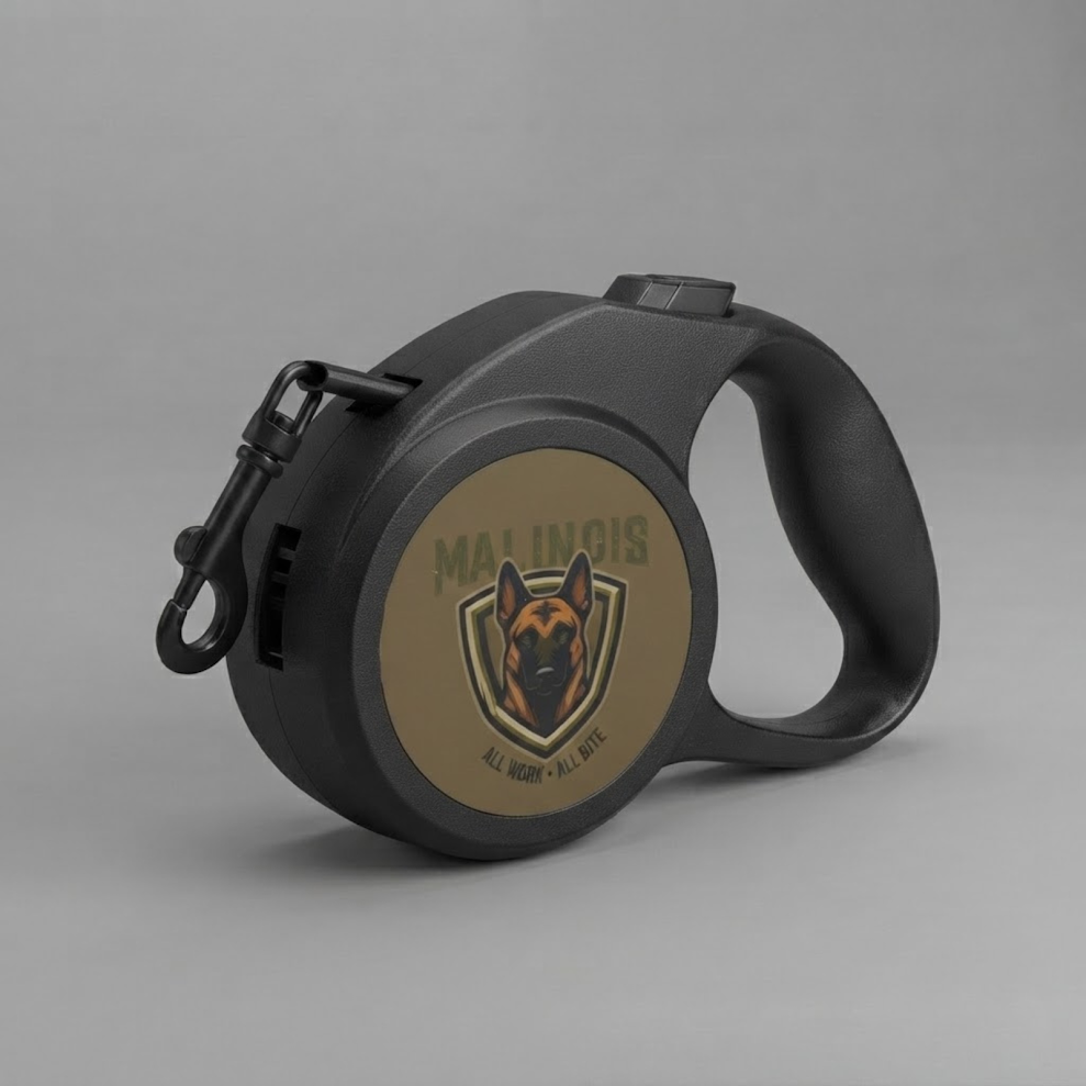Retractable Pet Leash — “Navigator” Belgian Malinois Dog Design