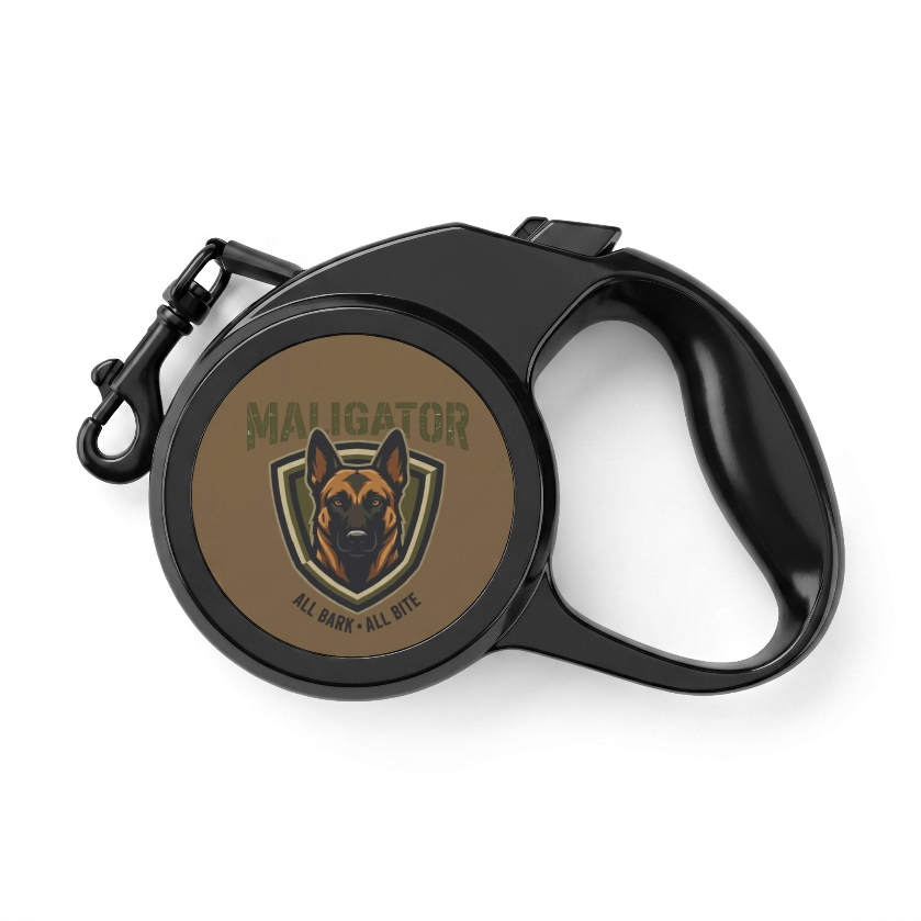Retractable Pet Leash — “Navigator” Belgian Malinois Dog Design