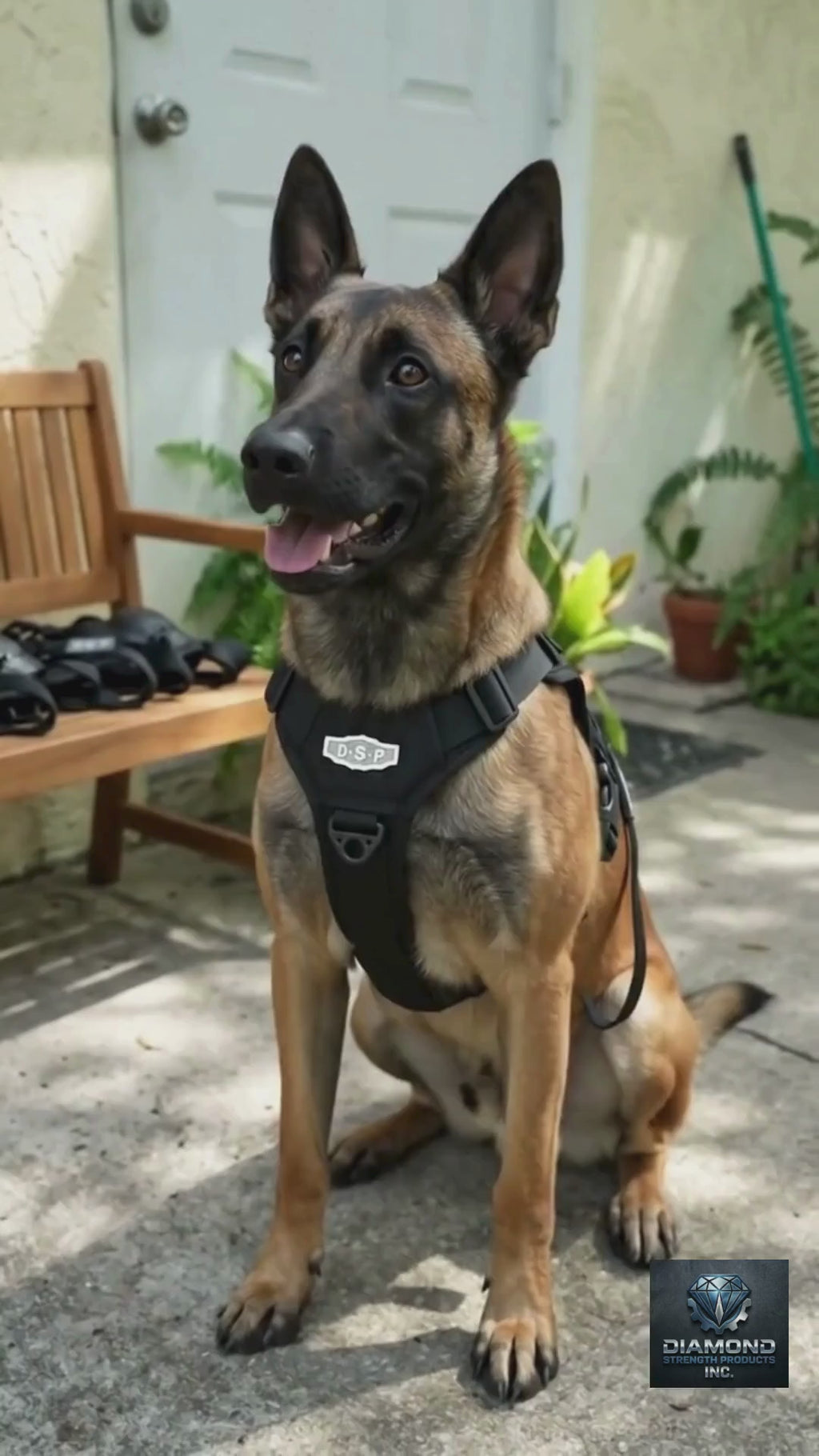 Slip-n-Clip® Professional Tactical Dog Harness with Integrated Retractable Leash